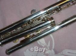 Powell Commercial Flute, B Foot, Gold Lip Plate & Riser, 1950, Plays Great