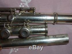 Powell Commercial Flute, B Foot, Gold Lip Plate & Riser, 1950, Plays Great