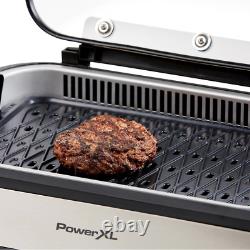 Power XL Smokeless Grill Pro Silver 1500W with Griddle Plate Smoke Extraction