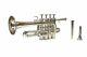 Pro Piccolo Trumpet Band Master Series Bb/a 4 Valve Chrome Plated With Case & Mp