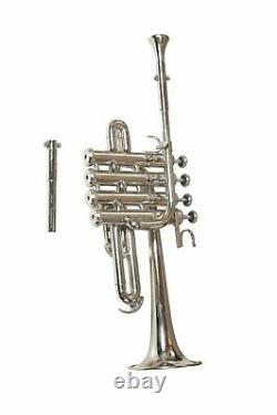 Pro Piccolo Trumpet Band Master Series Bb/A 4 Valve Chrome Plated With Case & Mp