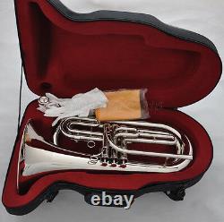 Prof. JYBT-E170 Bb Silver Nickel Marching Baritone 10.04'' Horn LuxaryCase