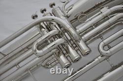 Prof. JYBT-E170 Bb Silver Nickel Marching Baritone 10.04'' Horn LuxaryCase