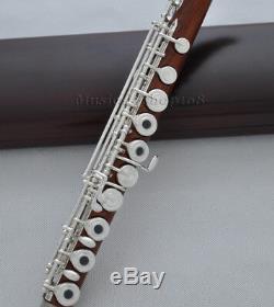Prof. Rose wooden C# Trill Flute B foot French silver key Luxary 2 case Concert