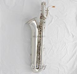 Prof. Taishan Silver nickel Plated Eb Baritone Saxophone With 2-necks Case