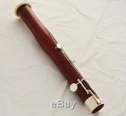 Prof new Maple Wooden Bassoon Silver Plated Keys C Tone 2 Bocals With Case