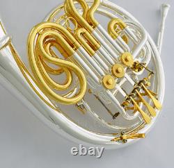 Professional 103 Double French Horn Silver Gold F/Bb Detached Bell WithCase