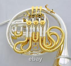 Professional 103 Double French Horn Silver Gold F/Bb Detached Bell WithCase