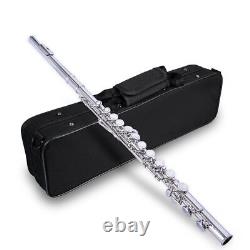 Professional 16-Holes C Key Concert Flute Closed Pore Cupronickel Silver Plated