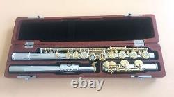 Professional 16 open hole flute C Key silver plated body Golden key Great tone