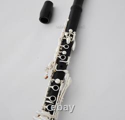 Professional A Clarinet 18 Key Silver Plated Ebony Wooden With Hard Case