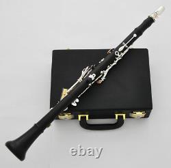Professional A Clarinet 18 Key Silver Plated Ebony Wooden With Hard Case