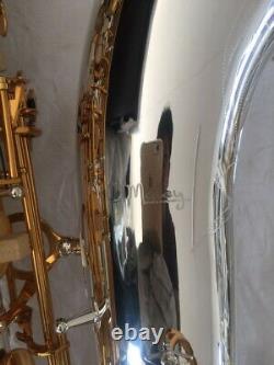 Professional Baritone Saxophone Silver Gold Sax Low A mouthpiece case