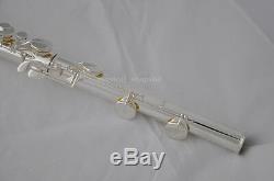 Professional Bass Flute Silver Plated Italian Pas With Case