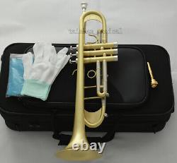 Professional Bb Turn C Trumpet Brushed Brass Horn Cupronickel Tuning pipe