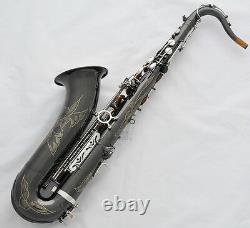 Professional Black Nickel Silver Tenor Saxophone Bb Sax Gold Bell With New Case