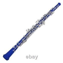 Professional Blue Oboe Instrument Semi-automatic Oboe Silver Plated Button New