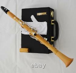 Professional Boxwood Wooden Clarinet Silver Plated 19 Key With Case