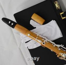 Professional Boxwood Wooden Clarinet Silver Plated 19 Key With Case