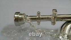 Professional British Army Bugle Silver Plated, Tunable Mouthpiece Carrying Case