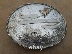 Professional Bullriders Vtg Belt Buckle Montana Silversmiths Silver Plated Texas