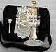 Professional C Key Pocket Trumpet Silver Plated Monel Valves +2 Mouthpiece Case