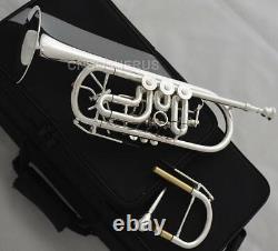 Professional C Key Rotary Trumpet Silver Plated c Horn With Soprano Key