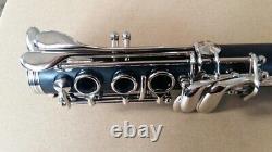 Professional Clarinet Ebony Wood Body Silver Plated Key C-flat 17 key