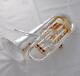 Professional Compensating System Euphonium Silver Gold Plated With Wheel Case