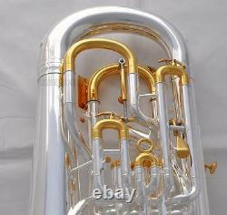 Professional Compensating system Euphonium Silver Gold Plated With Wheel Case