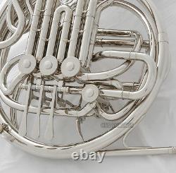 Professional Double French Horn Silver Nickel Plated F/Bb 4 Keys With Case
