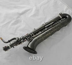 Professional Eb Baritone Saxophone Black Silver Nickel Low A Bari sax With Case