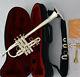 Professional Eb/d Trumpet Silver Horn Monel Valve + Gold Plated Mouth Withcase