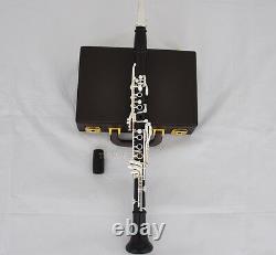 Professional Ebony Wooden Bb Clarinet Silver Plated 19 key Italian pad With Case