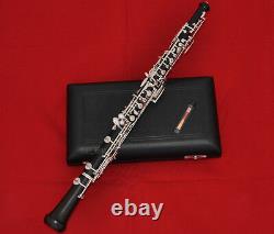 Professional Ebony Wooden Oboe C Key Silver Plated With Wood Case