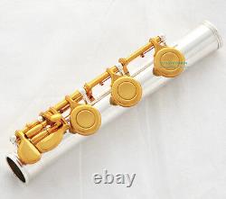Professional FLUTE Bands Open holes Silver. Gold Plated. B foot. Italian pads