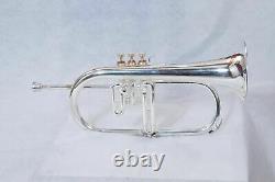 Professional Flugelhorn 3 Valves Silver Plated with Hard Case & Mouthpiece