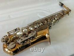 Professional Gold with Silver Keys Alto Saxophone Sax Brand New