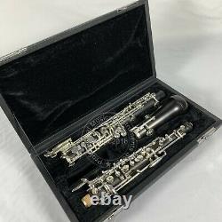 Professional Grenadilla Ebony Wooden Oboe C Key Silver Plated With Case