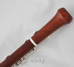 Professional Grenadilla Rose Wooden Oboe Silver Plating C Key Leather Case