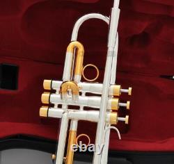 Professional Heavy Trumpet Horn Silver Gold Plating Finish Bore size 0.459'