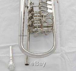 Professional JINBAO Rotary Valves Trumpet Silver Nickel Plated B-Flat Horn New