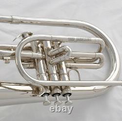 Professional JINBAO Silver Nickel Marching Mellophone F Key Horn with case