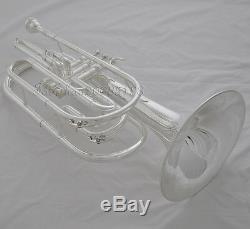 Professional JINYIN Silver plated Marching Trombone Bb Horn Cupronickel Valve