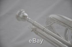 Professional JINYIN Silver plated Marching Trombone Bb Horn Cupronickel Valve