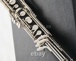 Professional Low C Bass Clarinet Bakelite Body Silver nickel key With Case