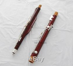 Professional Maple Wooden Bassoon High D E Keys Silver Plated With Case
