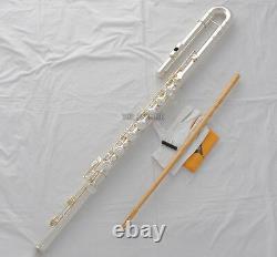 Professional New Silver Bass Flute C Key Off Set G key Italian Pad With Case