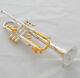 Professional New Silver Gold Plated Trumpet Bb Horn Monel Valves With Case