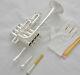 Professional New Silver Piccolo Trumpet 4 Piston Horn Bb/a 2 Leadpipe Mouthpiece